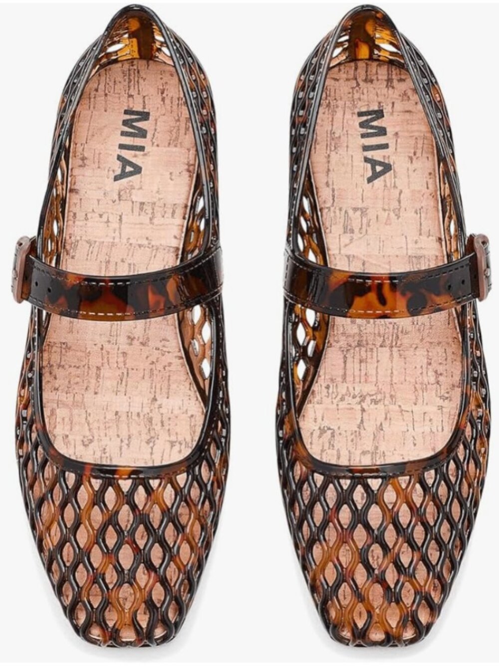 MIA Coco Brown Tortoise Jelly Mary Jane Ballet Flat - Size 9 - BNIB Never Worn
